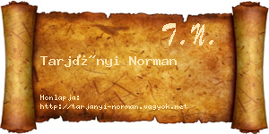 Tarjányi Norman névjegykártya